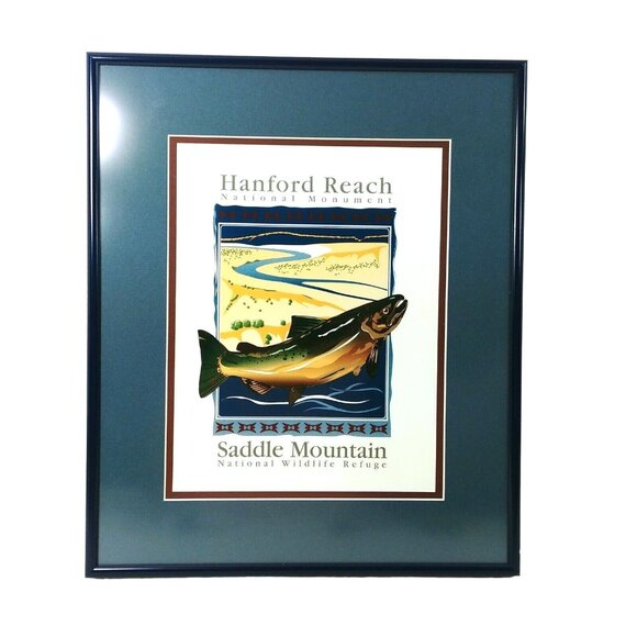 Hanford Reach Monument Saddle Mountain Wildlife Refuge Fishing Art Print Framed - Picture 5 of 5